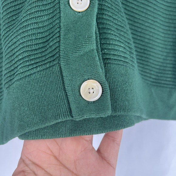 Aritzia Wilfred Womens Light Cropped Cardigan Size XS Green Linen Blend V-Neck - Picture 5 of 13